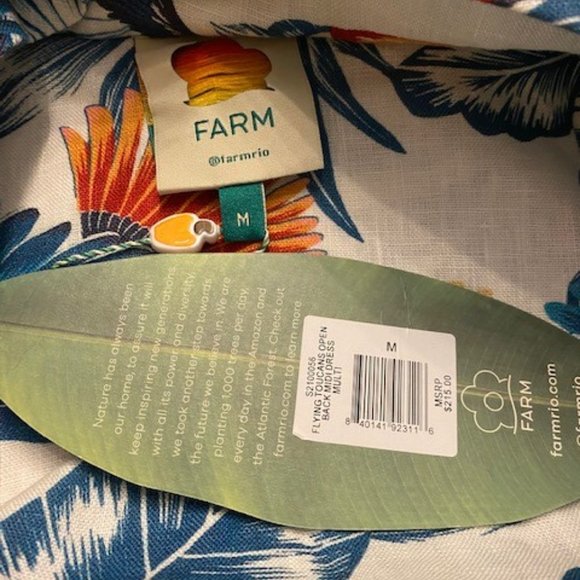 Farm Rio Flying Toucans Open Back Dress, NWT - Picture 6 of 6